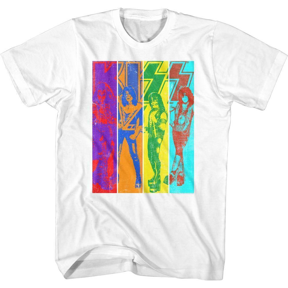 Kiss Color Kiss White Adult T Shirt